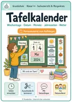 Vorschau - Bildkarten - Tafelkalender für die Grundschule: Datum, Wetter und Jahreszeiten - Deckblatt