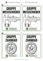 Vorschau - Bildkarten - Gruppentisch-Aufsteller Technikraum: Tischschilder für Werkraumgruppen - Seite 1