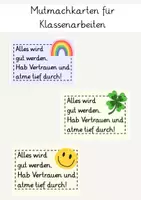 Vorschau - Anderer Materialtyp - Mutmachkarten für Klassenarbeiten - Deckblatt