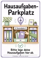 Vorschau - Poster - Hausaufgabenparkplatz Schilder-Set: 5 Varianten für den Klassenraum - Deckblatt