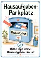 Vorschau - Poster - Hausaufgabenparkplatz Schilder-Set: 5 Varianten für den Klassenraum - Seite 2