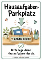 Vorschau - Poster - Hausaufgabenparkplatz Schilder-Set: 5 Varianten für den Klassenraum - Seite 3