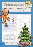 Vorschau - Arbeitsblätter - Rechenspaziergang Weihnachten Zahlenraum 1000 - Deckblatt