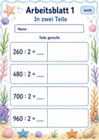 Vorschau - Arbeitsblätter - Teilen bis 1000 | Mathematik Klasse 3 | 6 Arbeitsblätter als PDF - Seite 1