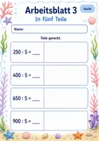 Vorschau - Arbeitsblätter - Teilen bis 1000 | Mathematik Klasse 3 | 6 Arbeitsblätter als PDF - Seite 3