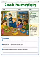 Vorschau - Arbeitsblätter - Gesunde Pausenverpflegung Arbeitsheft Klasse 5 bis 6 Schulstart Energie Alltag und Snackbox planen - Deckblatt