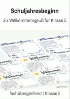 Vorschau - Spiele - Schuljahresbeginn - Willkommensgruß, Klasse 5 - Deckblatt