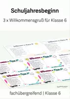 Vorschau - Spiele - Schuljahresbeginn - Willkommensgruß, Klasse 6 - Deckblatt