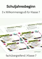 Vorschau - Spiele - Schuljahresbeginn - Willkommensgruß, Klasse 7 - Deckblatt