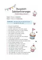 Vorschau - Arbeitsblätter - Grußkarten und Glückwunsche - Die Sache mit den Substantivierungen - Seite 1