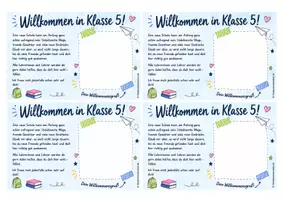 Vorschau - Spiele - Schuljahresbeginn - Willkommensgruß, Klasse 5 - Seite 1