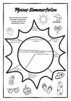 Vorschau - Mal- und Bastelvorlagen - Meine Sommerferien - Kreatives Reflexionsblatt für den Schulstart - Seite 1