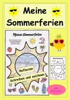 Vorschau - Mal- und Bastelvorlagen - Meine Sommerferien - Kreatives Reflexionsblatt für den Schulstart - Deckblatt