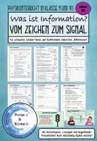 Vorschau - Arbeitsblätter - Signal - Information - Vom Zeichen zum Signal (mit Lösung, differenziert, analog und digital) - Deckblatt
