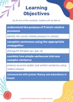 Aperçu - Feuilles d'exercices - Les pronoms relatifs – Workbook complet | Qui, Que, Où, Dont | Exercices, Jeux & Corrigés - Page 2