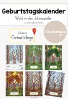 Vorschau - Mal- und Bastelvorlagen - Geburtstagskalender: Wald in den Jahreszeiten - Deckblatt