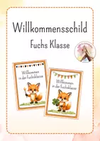 Vorschau - Poster - Fuchs Klasse Willkommensschild - Deckblatt