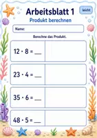 Vorschau - Arbeitsblätter - Produkt und Quotient | Mathematik Klasse 3 | 6 Arbeitsblätter als PDF - Seite 1