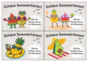 Vorschau - Arbeitsblätter - Sommerferien Karten mit Sommer-Challenge, Feriengruß - Seite 3