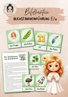 Vorschau - Stationenlernen - Buchstabeneinführung E - Bildkarten - Deckblatt