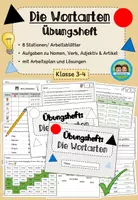 Vorschau - Arbeitsblätter - Wortarten - Übungsheft/ Stationenlernen (Klasse 3-4) - Deckblatt