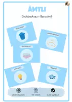 Vorschau - Bildkarten - Ämtli in Deutschschweizer Basisschrift (blau) - Deckblatt