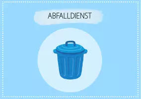 Vorschau - Bildkarten - Ämtli in Deutschschweizer Basisschrift (blau) - Seite 1
