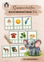 Vorschau - Stationenlernen - Klammerkarten Buchstabeneinführung E - Deckblatt