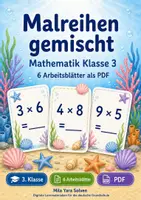 Vorschau - Arbeitsblätter - Malreihen gemischt | Mathematik Klasse 3 | 6 Arbeitsblätter als PDF - Deckblatt