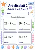 Vorschau - Arbeitsblätter - Geteiltaufgaben gemischt | Mathematik Klasse 3 | 6 Arbeitsblätter als PDF - Seite 2