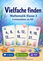 Vorschau - Arbeitsblätter - Vielfache finden | Mathematik Klasse 3 | 6 Arbeitsblätter als PDF - Deckblatt