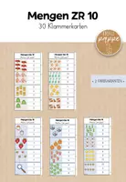Vorschau - Fördermaterial/Inklusion - Klammerkarten / Mengen ZR 10 / 30 Klammerkarten - Deckblatt