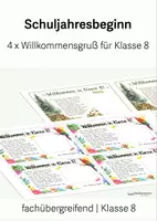 Vorschau - Spiele - Schuljahresbeginn - Willkommensgruß, Klasse 8 - Deckblatt