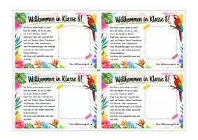 Vorschau - Spiele - Schuljahresbeginn - Willkommensgruß, Klasse 8 - Seite 1