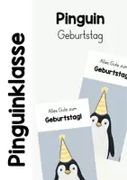 Vorschau - Mal- und Bastelvorlagen - PINGUIN KLASSE - Geburtstag - Deckblatt
