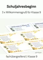 Vorschau - Spiele - Schuljahresbeginn - Willkommensgruß, Klasse 9 - Deckblatt