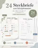 Vorschau - Arbeitsblätter - 24 Steckbriefe zum Schuljahresstart – moderne Kennenlern-Vorlagen für Sek I & Sek II - Deckblatt