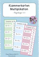 Vorschau - Stationenlernen - Klammerkarten - Multiplikation - Regenbogen 1x1 - Seite 1