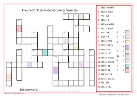 Vorschau - Arbeitsblätter - Kreuzworträtsel zu den Grundrechenarten - Seite 3