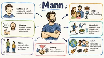 Vorschau - Arbeitsblätter - Arbeitsblatt "Mann" + Onlineübung & MP3 + Infografik - Seite 2