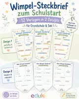 Vorschau - Arbeitsblätter - Wimpel-Steckbriefe zum Schulstart – 12 Vorlagen in 2 Designs für Grundschule & Sek I zum Kennenlernen und Klassenraumdekoration - Deckblatt