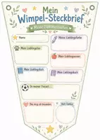 Vorschau - Arbeitsblätter - Wimpel-Steckbriefe zum Schulstart – 12 Vorlagen in 2 Designs für Grundschule & Sek I zum Kennenlernen und Klassenraumdekoration - Seite 3