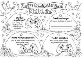 Vorschau - Stundenentwürfe - Konflikte lösen am Beispiel von "Du hast angefangen!". Mit Fantasiereise und Stundenentwurf. - Seite 1