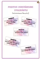 Vorschau - Lehrpläne/Lehrermaterial - Positive Verstärkung "Stolzkärtli" (violett) - Deckblatt