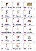 Vorschau - Fördermaterial/Inklusion - Englisch Flashcards: Gefühle & Eigenschaften - Seite 1