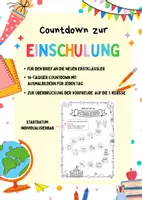 Vorschau - Anderer Materialtyp - Countdown erster Schultag Einschulung Elternbrief Schulkind Schulanfang 1. Klasse - Deckblatt