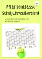 Vorschau - Anderer Materialtyp - Schuljahresübersicht 2026/27 - mit markierten Wochenenden passend zu Klassendeko Pflanzen, Kakteen & Sukkulenten - Deckblatt