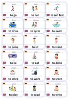 Vorschau - Fördermaterial/Inklusion - Englisch Flashcards: Verben - Seite 1