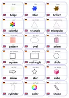 Vorschau - Fördermaterial/Inklusion - Englisch Flashcards: Farben & Formen - Seite 1