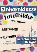 Vorschau - Präsentationen/Tafelbilder - Einhornklasse - Tafelbilder (Klassentier) - Deckblatt